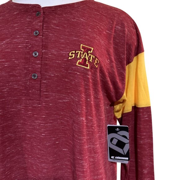 NEW Iowa State Cyclones Colosseum Adventure Speckle Henly LS Red Shirt Women's M - Picture 3 of 7